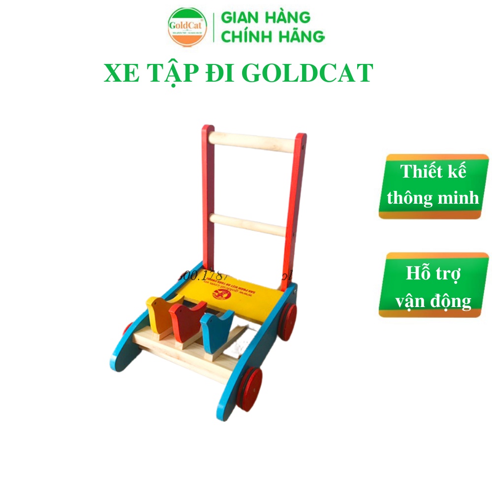 Xe Tập Đi Bằng Gỗ Cho Bé GOLDCAT Chất Liệu Gỗ Thiết Kế Thông Minh, Kích Thích Vận Động Cho Bé