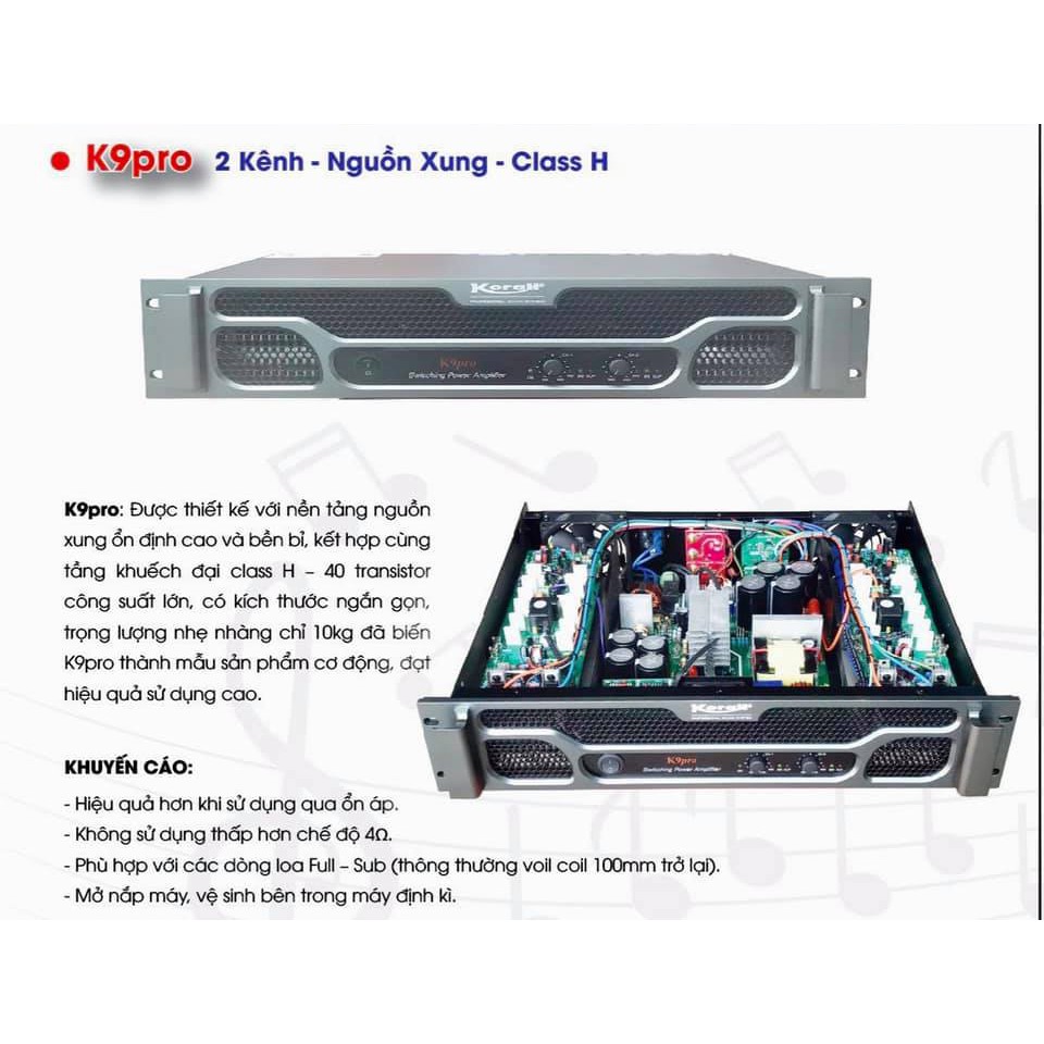 CỤC ĐẨY CÔNG SUẤT KORAH K9 PRO HÀNG CHÍNH HÃNG-CÔNG NGHỆ CLASS H- 40 SÒ
