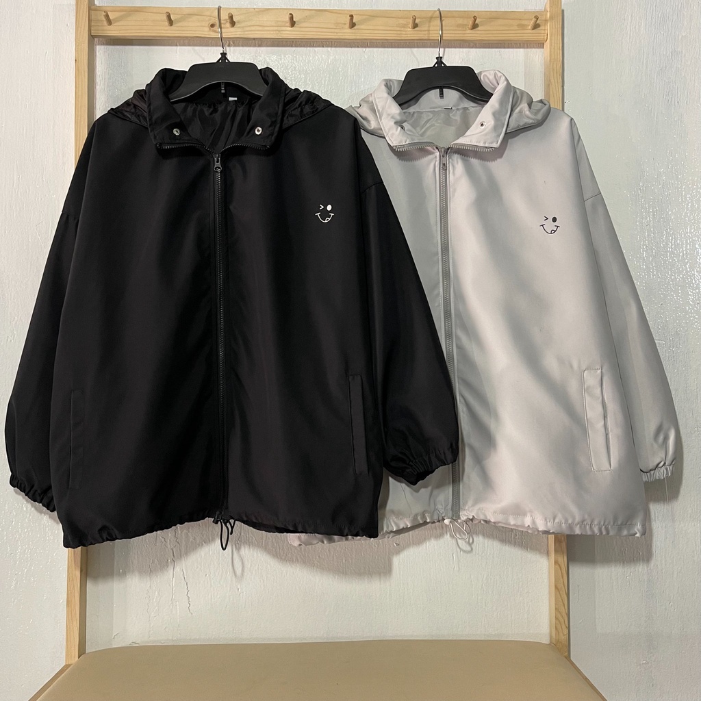 Áo khoác dù Jacket Nam Nữ UNISEX nón/mũ tháo rời phong cách ulzzang form rộng Hàn Quốc - Gin Store