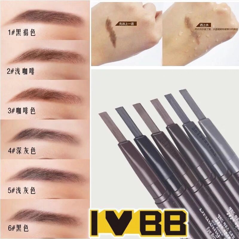 (hàng Mới Về) Bút Chì Vẽ Lông Mày Hai Đầu Xoay Tự Động Chống Nước Chống Mồ Hôi Kèm Cọ | BigBuy360 - bigbuy360.vn