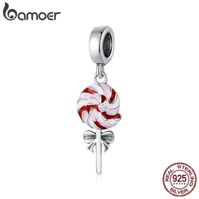 Mặt trang sức BAMOER SCC1491 chất liệu bạc 925 thiết kế hình kẹo mút đáng yêu