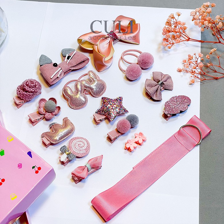 Set cột tóc, kẹp tóc 18 chi tiết mẫu xinh xắn , so cute cho bé gái - Culi accessories