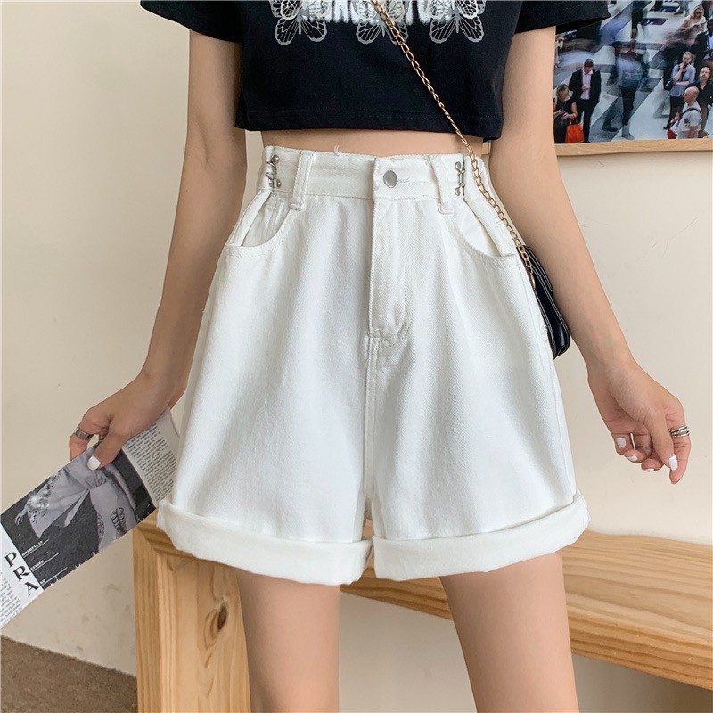 Quần jean ngố gài khuy MunMunStore jean ngố denim phom xòe, lưng cao mềm mại ( ảnh + video thật)