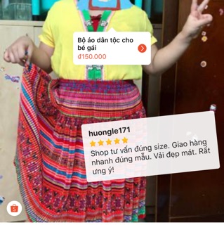Bộ áo dân tộc cho bé gái
