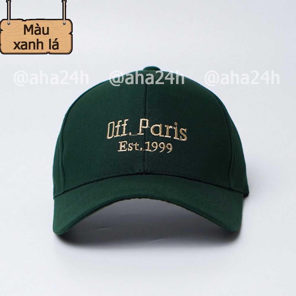 Mũ lưỡi trai thêu chữ Off.Paris thời trang nón kết nam nữ chất kaki AH1665