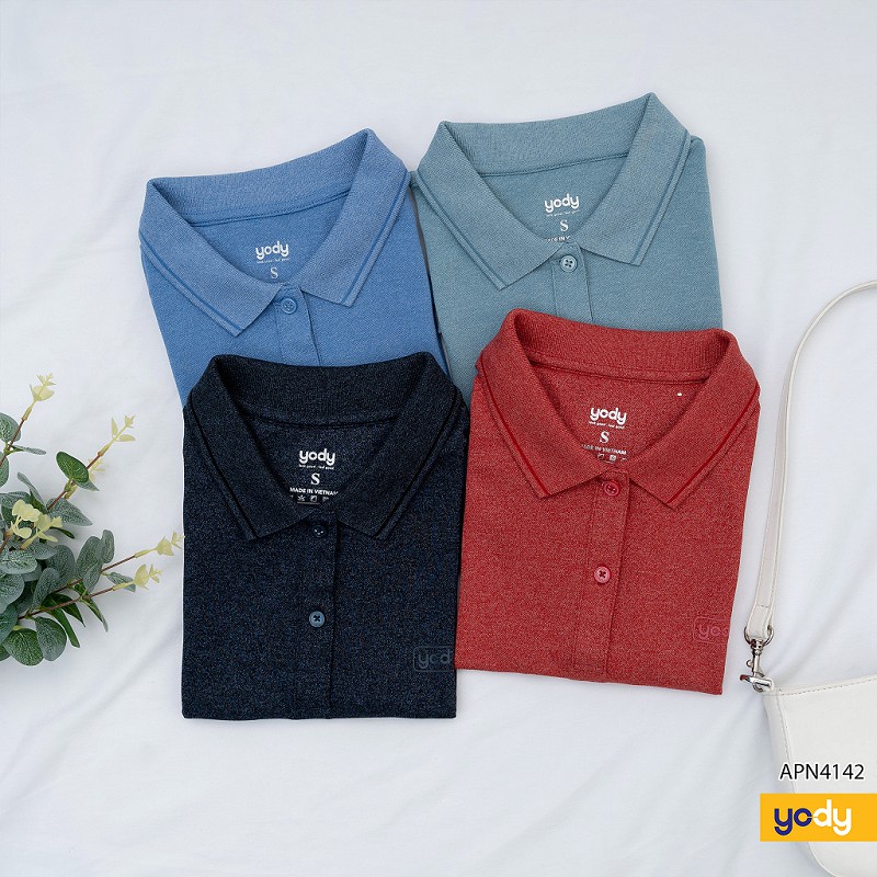 Áo Polo YODY Nữ chất liệu Cotton mềm mịn thoáng mát APN5388