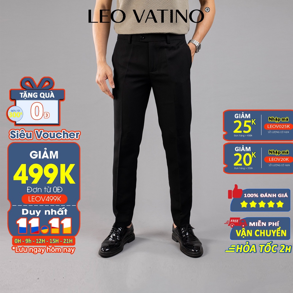 Quần tây nam Galvin dệt chìm basic ,quần âu công sở Basic Hàn Quốc 3 - Leo Vatino