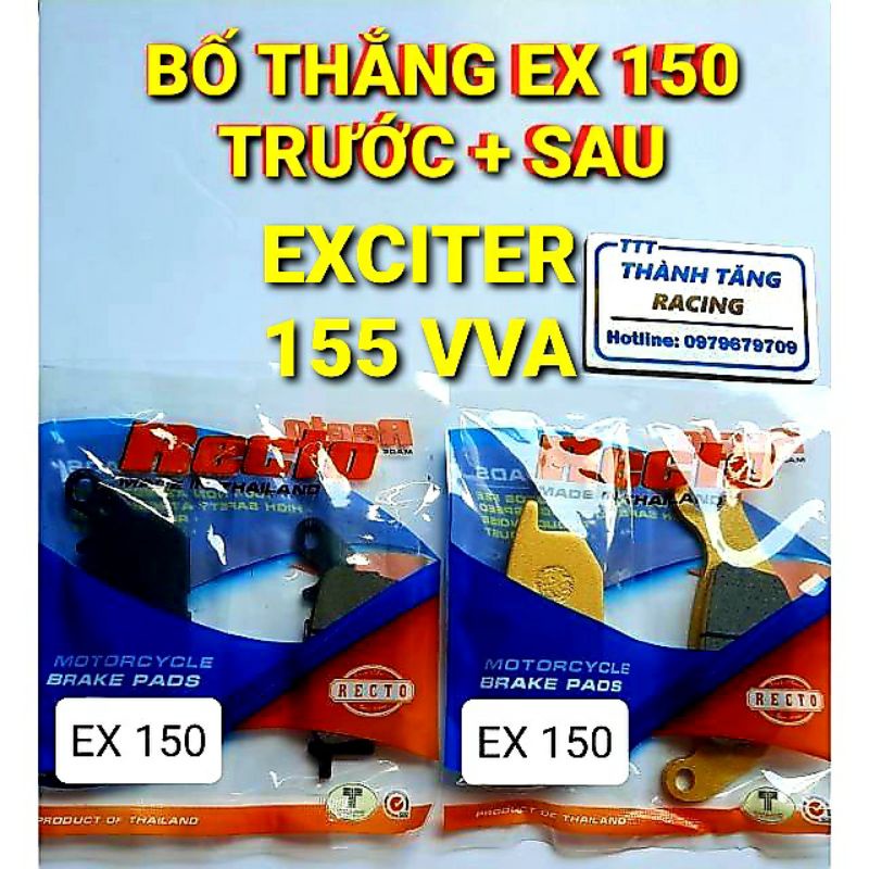 BỐ THẮNG TRƯỚC + SAU EXCITER 150 RECTO MADE IN THAILAN CHÍNH HÃNG