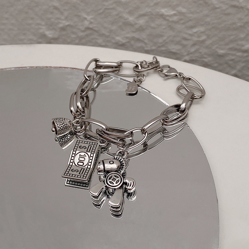 Vòng Tay Thiết Kế Hình Cá Chép Phong Cách hip hop Cổ Điển Thời Trang