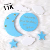 5 SET CẮM MẶT TRĂNG MÂY TRẮNG TRANG TRÍ BÁNH KEM