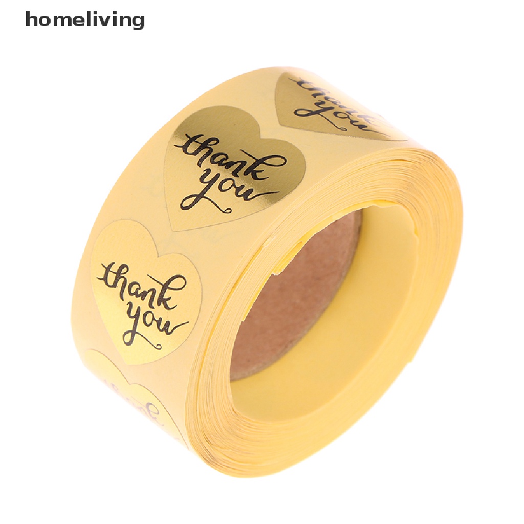 500 Miếng dán chữ Thank You hình trái tim màu vàng dùng để trang trí tiệc cưới