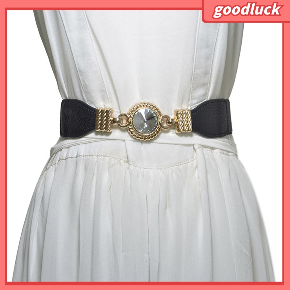 Dây thắt lưng đính đá co giãn thời trang cho nữ