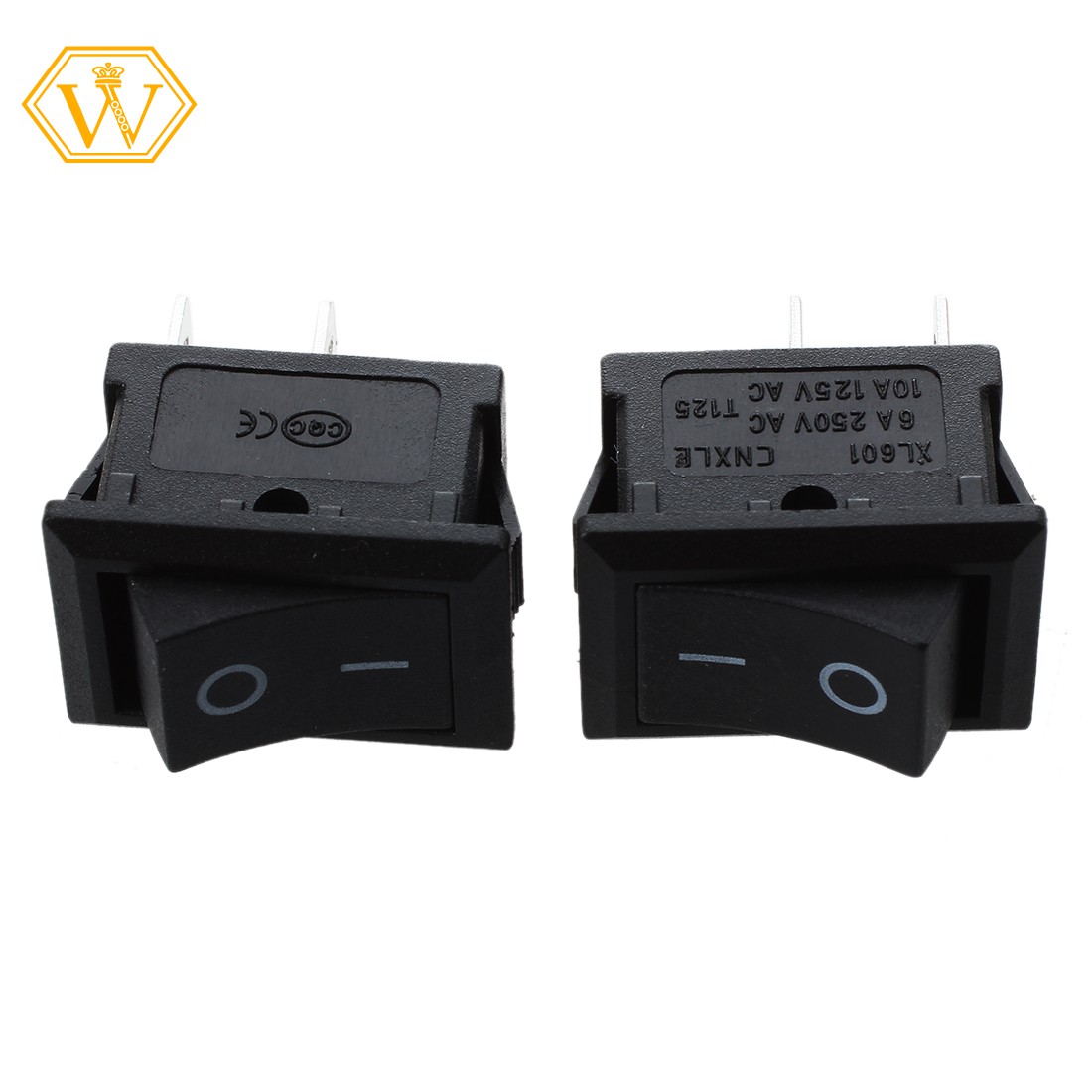 Set 2 Công Tắc Bật / Tắt Ac 6a / 250v 10a / 125v 2 Pin 2 Vị Trí Cho Xe Hơi