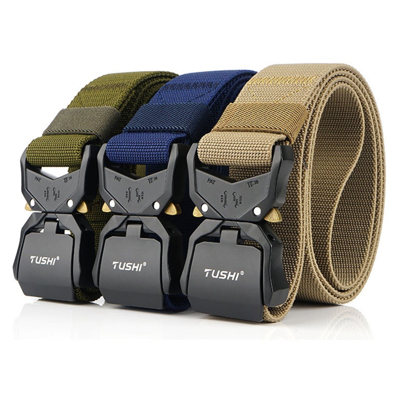 Thắt Lưng Nylon Co Giãn Tháo Lắp Nhanh Khóa Hợp Kim Nhôm Cho Unisex