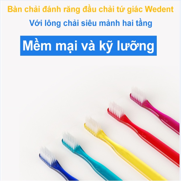 Bàn Chải Đánh Răng Siêu Mảnh Hai Tầng Wedent Rectangle Head ToothBrush Double Slim Bristle Gomimall (Màu ngẫu nhiên)