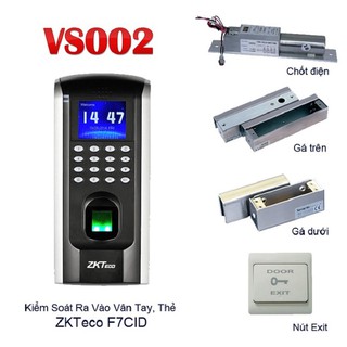 Khóa vân tay cửa kính kiêm chấm công VS002-F7CID