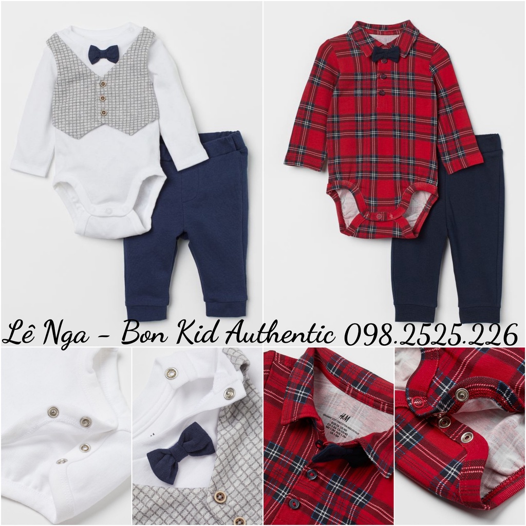 Set công tử bé sơ sinh HM US/UK/Japan chính hãng size 1-2m, 2-4m, 4-6m, 6-9m (ĐỌC KỸ LƯU Ý)