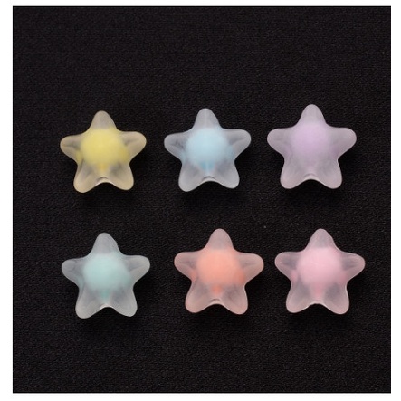 Hạt nhựa ngôi Sao màu nhám dùng làm Trang Sức Thời Trang size 16mm