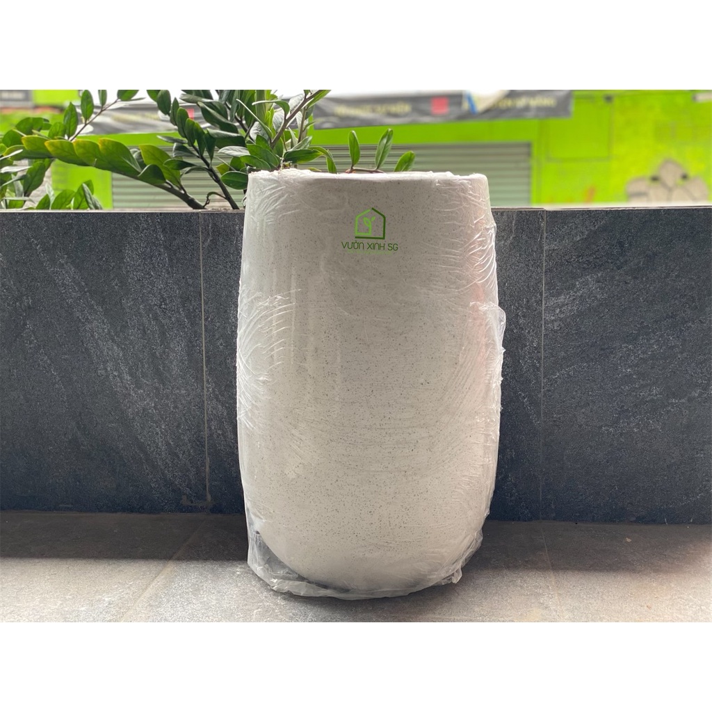 Chậu xi măng đá mài ỐNG BOM  23*41