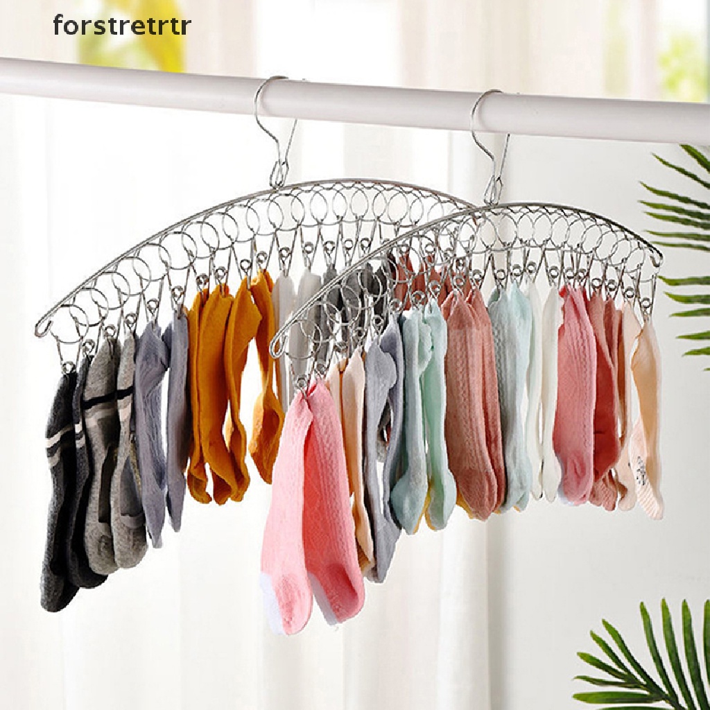Giá Đỡ Phơi Vớ / Đồ Dùng 6-20 Kẹp Bằng Thép Không Gỉ Chống Gió Tiện Dụng