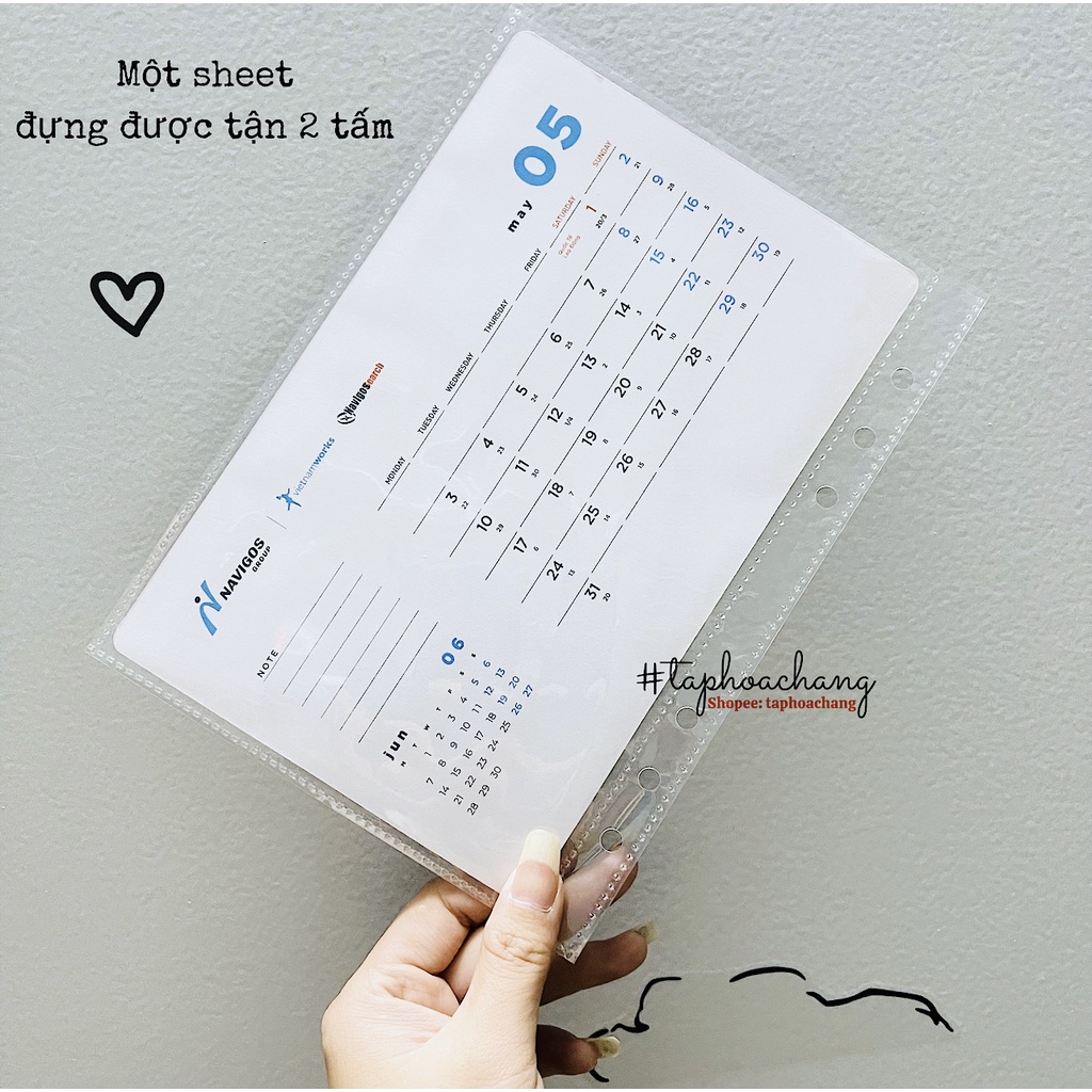 Sheet A5 đựng postcard, card kpod, thẻ bài, ảnh, phụ kiện sách truyện 1 ô, 2 mặt - Trang sheet lưu trữ 1 ngăn A5