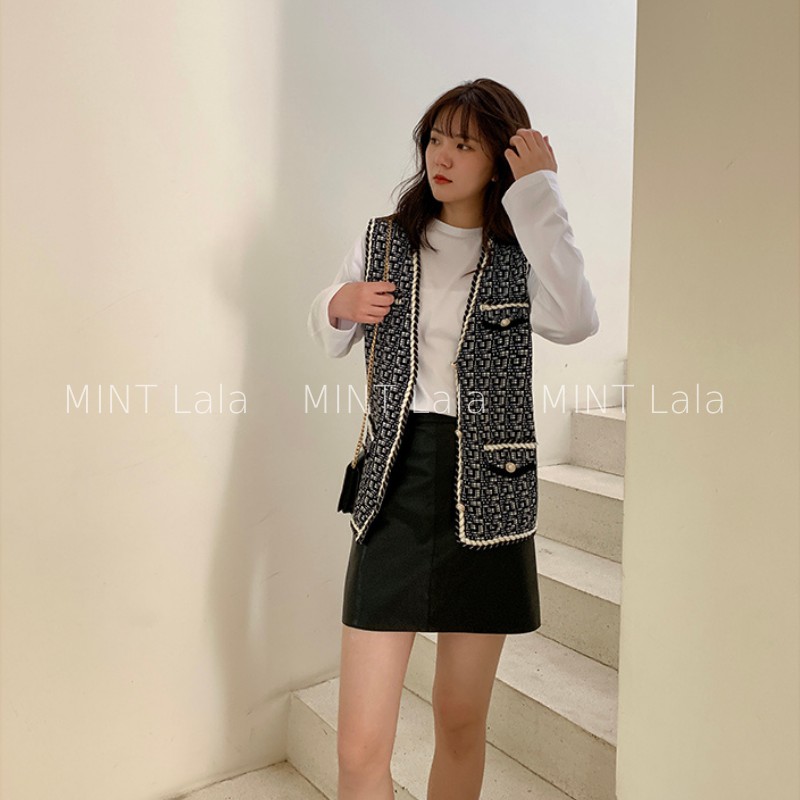 Chân Váy Da Chữ A Quảng Châu Có Quần Chống Lộ