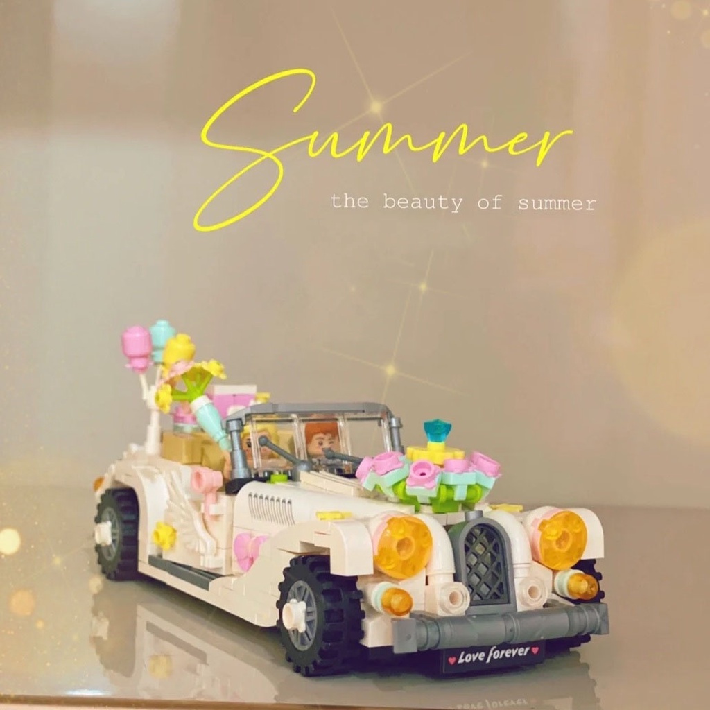 Bộ lắp ráp xe mô hình xe đám cưới wedding car 119 có 676 mảnh ghép