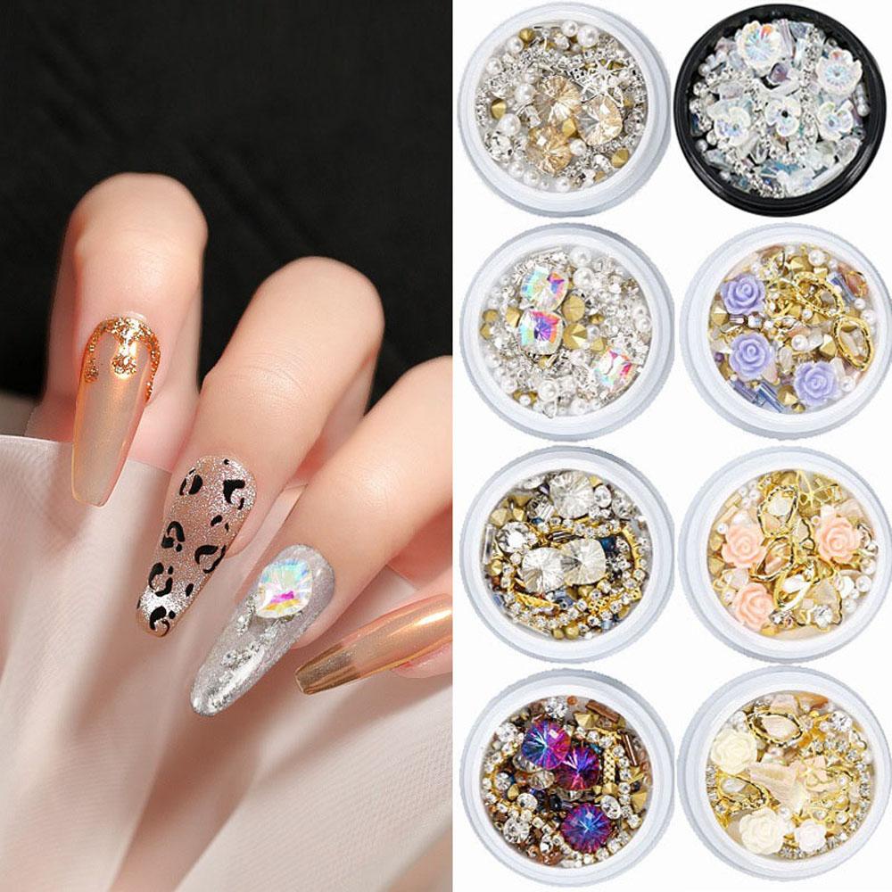 Bộ Vỏ Đinh Tán Lấp Lánh Hỗn Hợp Trang Trí Móng DIY|Ngọc Trai|Trang Sức