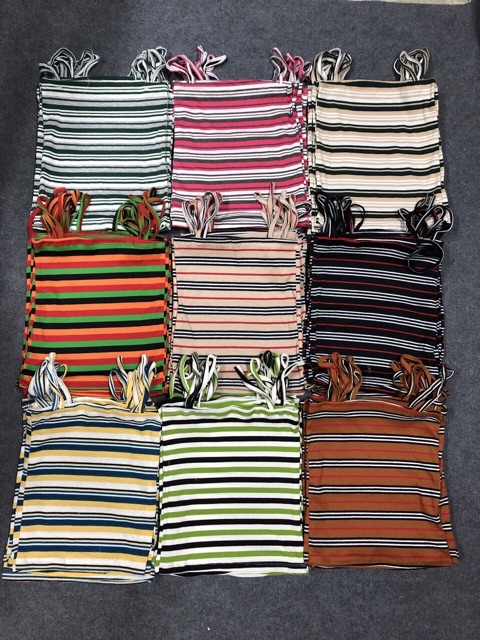 Áo thun hai dây kẻ