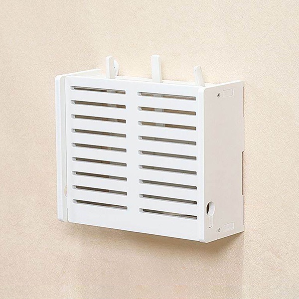 Kệ đựng wifi , che ổ điện mini hoa văn Thanh Lịch treo tường không khoan tặng kèm móc treo đóng tường