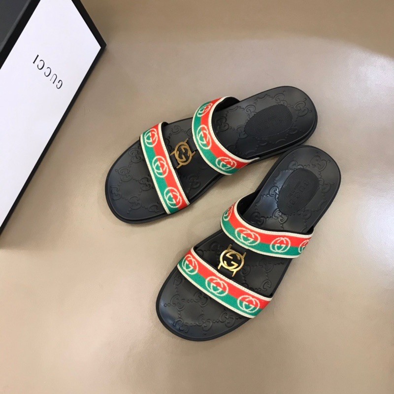 Sandal / dép xỏ ngón/ dép quai ngang và quai chéo cho nam Gucci GC GG cao cấp