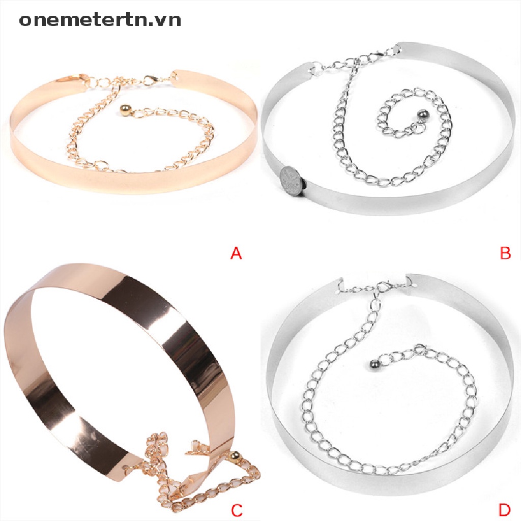 【onemetertn】 Women Metal Waist Wide Belt Mirror Waistband Adjustable Chains Wideth 2-3.5cm [VN]