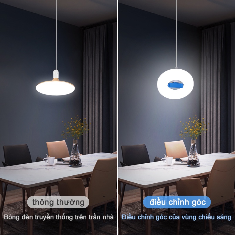 Đèn trần CHUANGYANG UFO tròn/ vuông siêu sáng E27 15W 20W 30W 40W 50W 60W tiện lợi