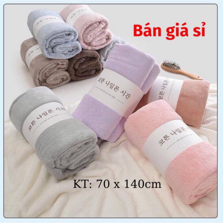 Khăn tắm bông hàn quốc 70 x 140 cm chất khăn bông lông cừu siêu mềm mịn | (TT65)