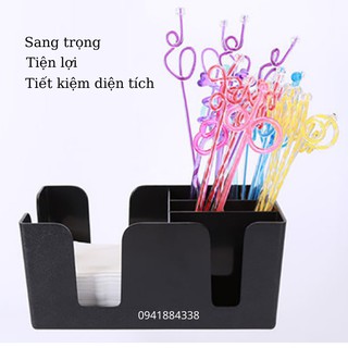 Hộp Đựng Ống Hút Khăn Giấy Muỗng Tiện Lợi