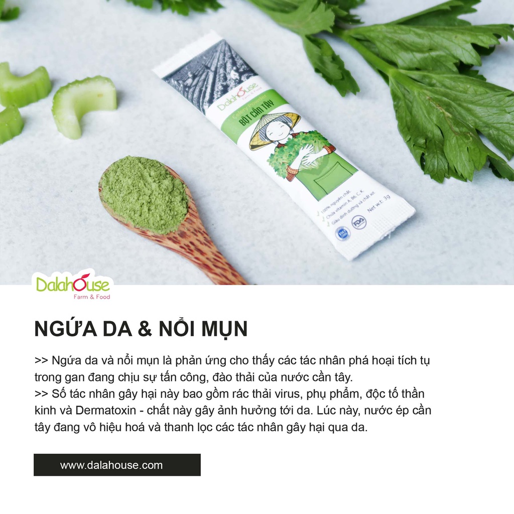 BỘT CẦN TÂY DALAHOUSE ĐẸP DA SẠCH MỤN DETOX CƠ THỂ GIẢM MỠ BỤNG GIẢM CÂN SAU SINH CT120