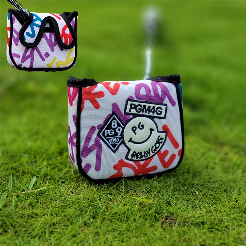 PGNụ Cười Bộ Câu Lạc Bộ Golf Head Cover Thẳng Từ Hình Bán Nguyệt Lớn Push Rod Set Bóng Bảo Vệ Cap 5J9U