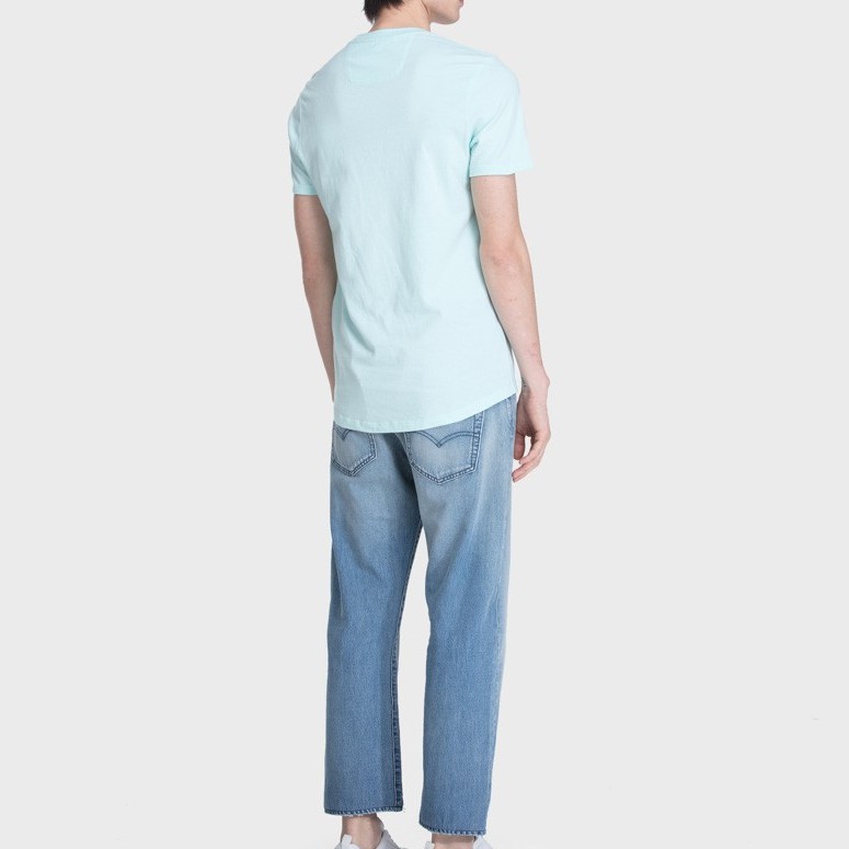 Áo Thun LEVIS Nam Xanh Ngọc Đẹp Mặc Cặp Tay Lỡ Hàng Hiệu Unisex