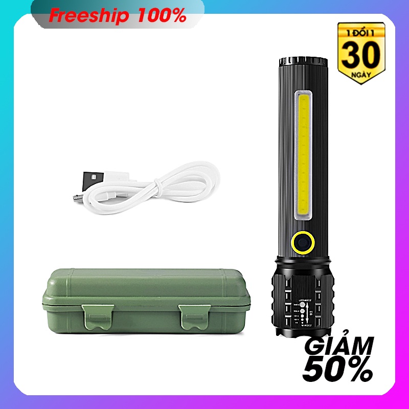 Đèn pin siêu sáng chuẩn bóng P50 - size 2,7 x 16,5 cm - full hộp như hình - phong cách bền bỉ có video sản phẩm