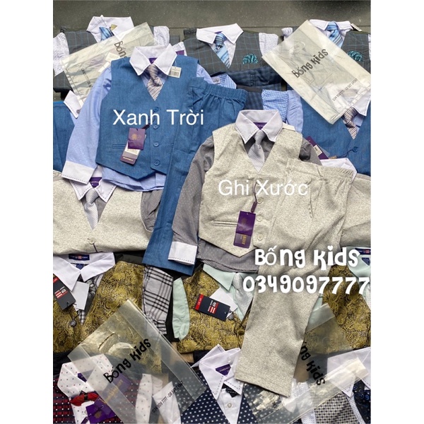 Set Vest Bé Trai Công Tử(sơ mi và nơ trộn)