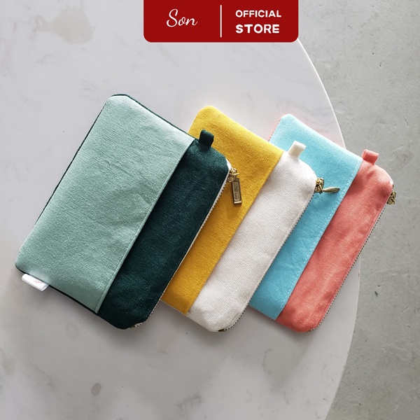 Ví Nữ Mini Handmade Vải Linen Phối Màu Phong Cách Hàn Quốc