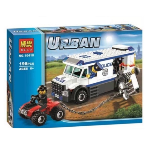 Đồ chơi trẻ em lắp ráp xếp hình lego bela urban 10418-Giải cứu tội phạm trên đường di lý 198pcs