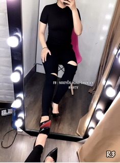 Quần kaki rách nhiều kiểu 