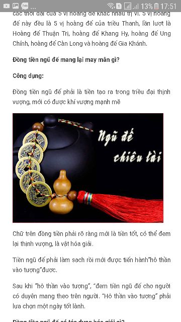 Xâu tiền xu ngũ đế may mắn loại bóng đẹp | BigBuy360 - bigbuy360.vn