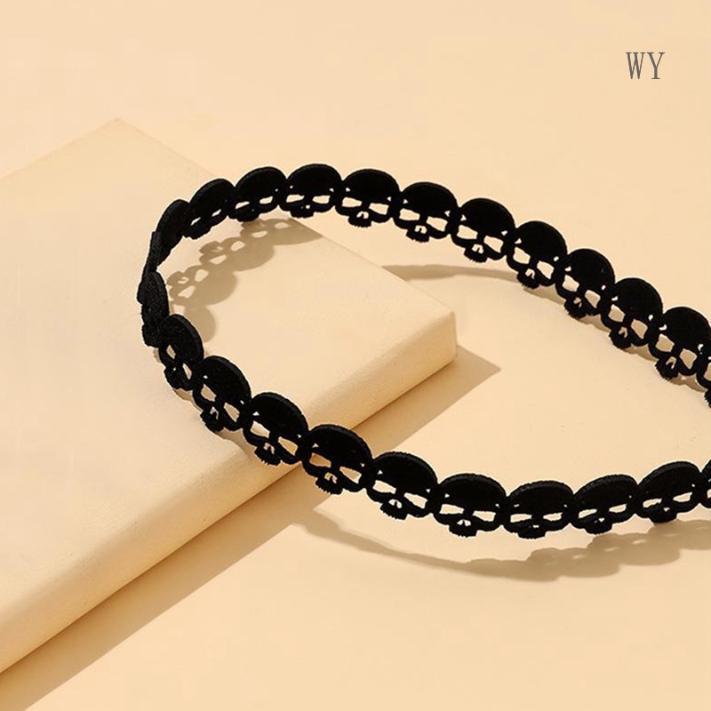 Vòng Cổ Choker Mặt Đầu Lâu Ngắn Phong Cách Punk Halloween