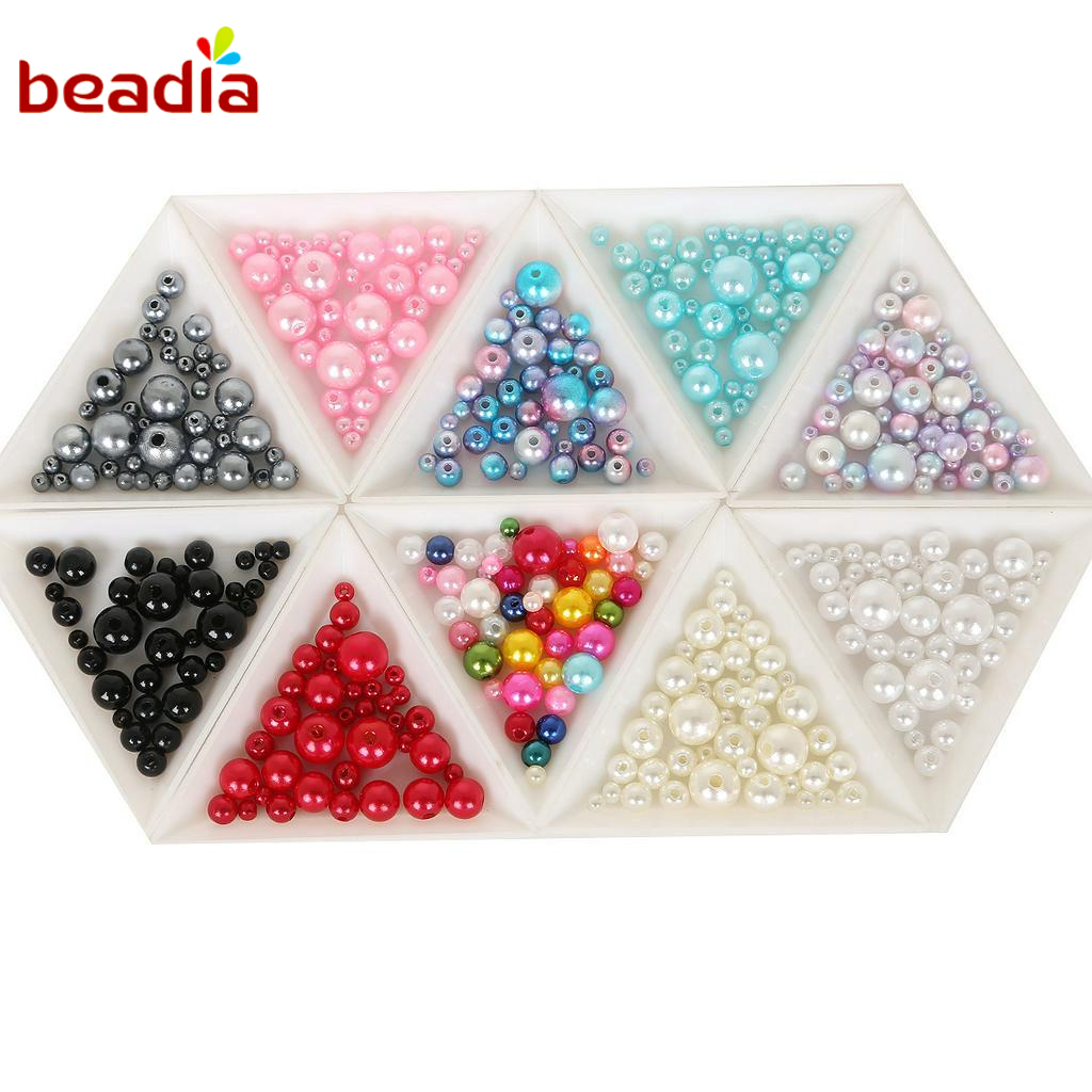 Beadia Bộ 350 Hạt Ngọc Trai 4 - 10Mm Nhiều Kích Cỡ