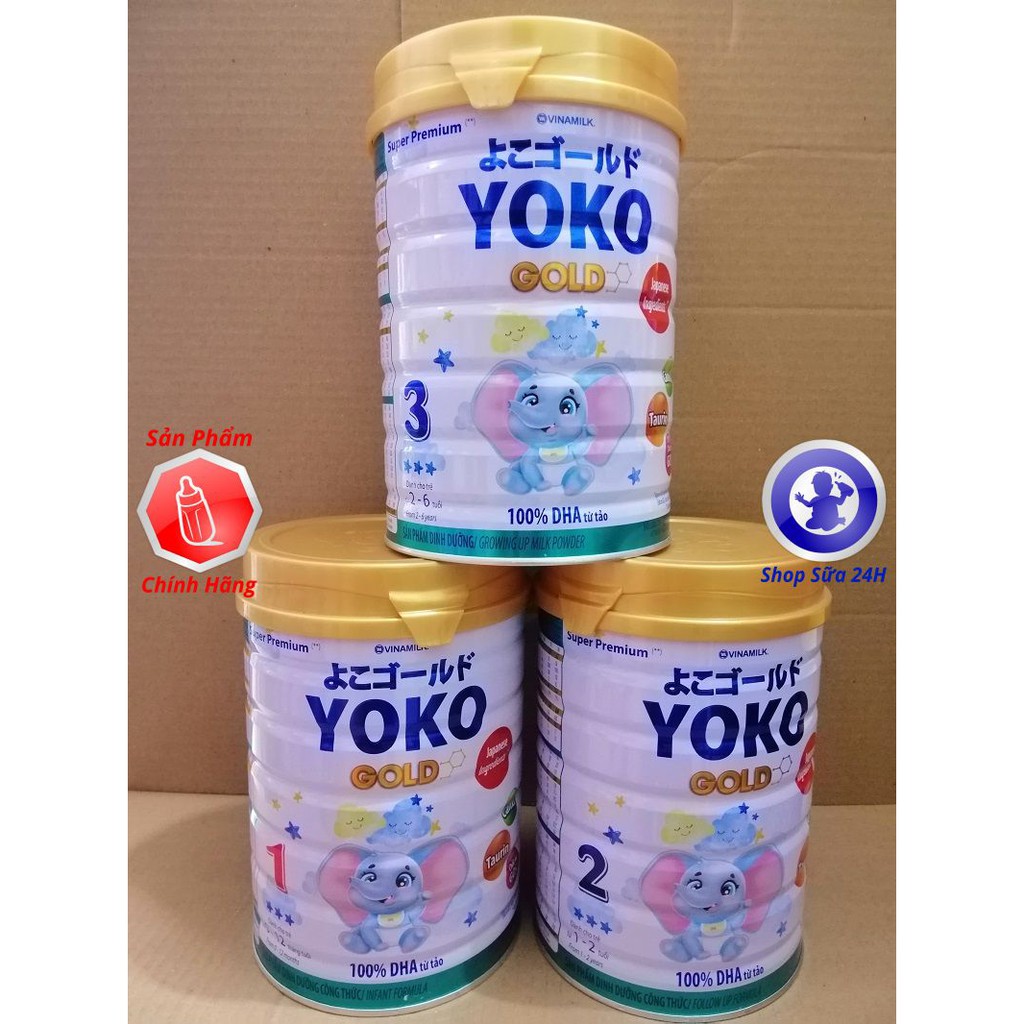 [DATE 2023] Sữa Bột Vinamilk Yoko Gold Số 1, 2, 3 Lon 850G
