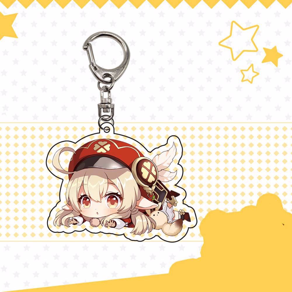 Móc Chìa Khóa Bằng Acrylic Họa Tiết Anime Dễ Thương Giá Đỡ