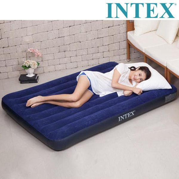 Đệm hơi đơn công nghệ mới 76cmx191x25cm 64756 chính hãng INTEX  , Bơm điện , Bơm taY , Bảo hành 12th