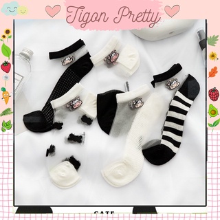 TẤT LƯỚI - VỚ LỤA TRONG SUỐT CỔ NGẮN HÌNH BÒ SỮA PHONG CÁCH HÀN QUỐC HOT TREND